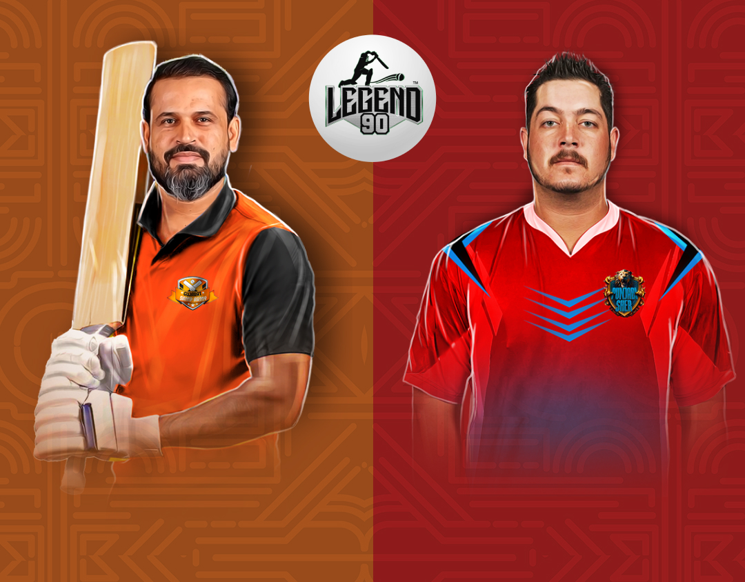 Match 15 of legend 90, 2025: gujarat samp army vs punjabi sher banner