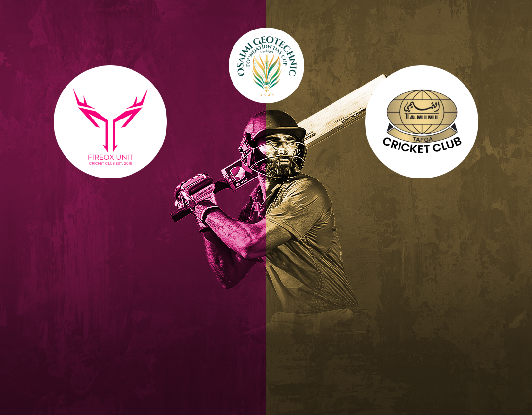 Match 1 of saudi foundation t20 cup, 2025: fireox vs tafga cc banner