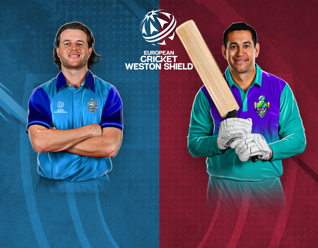 Match 12 of weston shield, feb 2025: european xi vs world xi banner