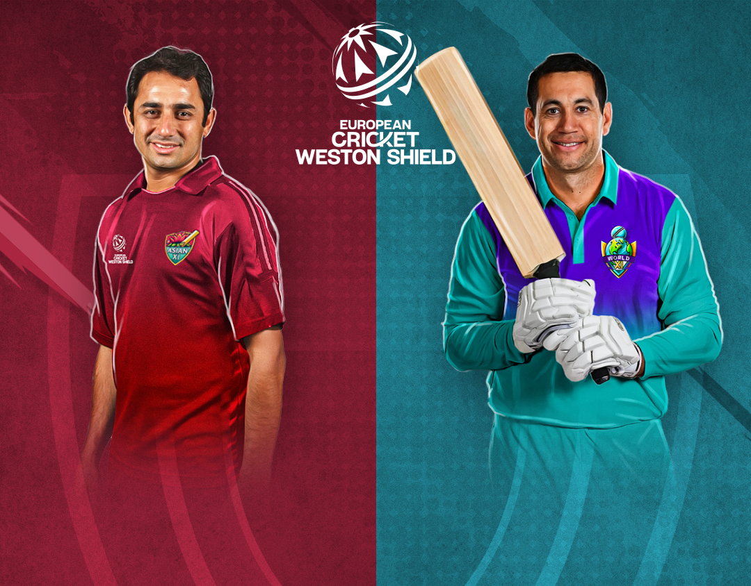 Match 19 of weston shield, feb 2025: asian xi vs world xi banner