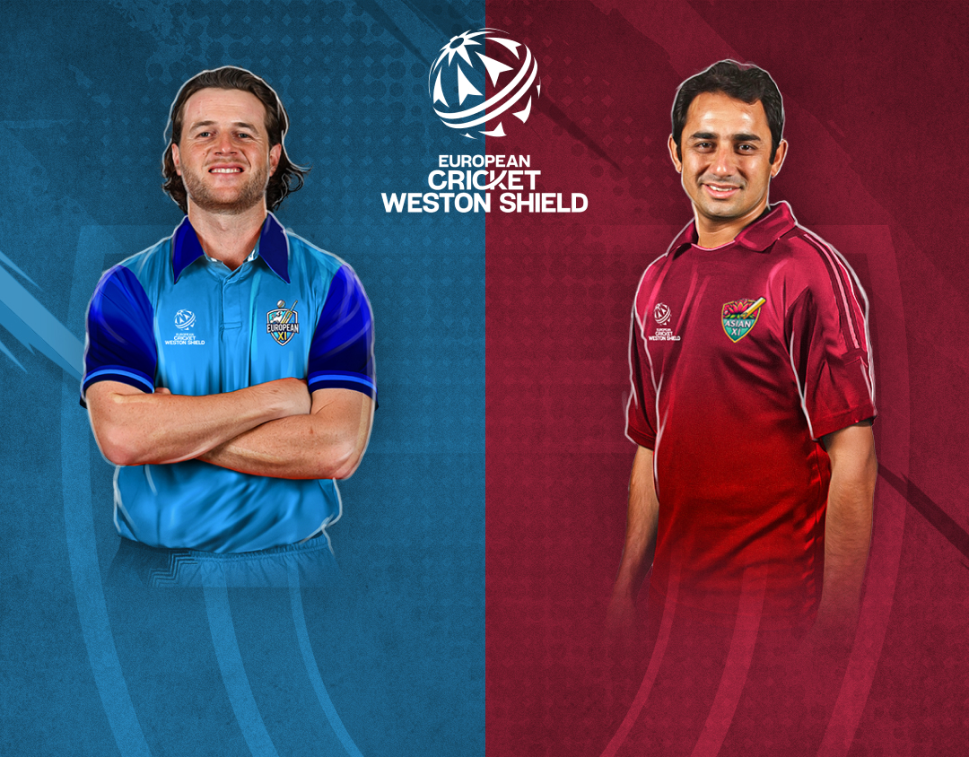 Match 23 of weston shield, feb 2025: european xi vs asian xi banner