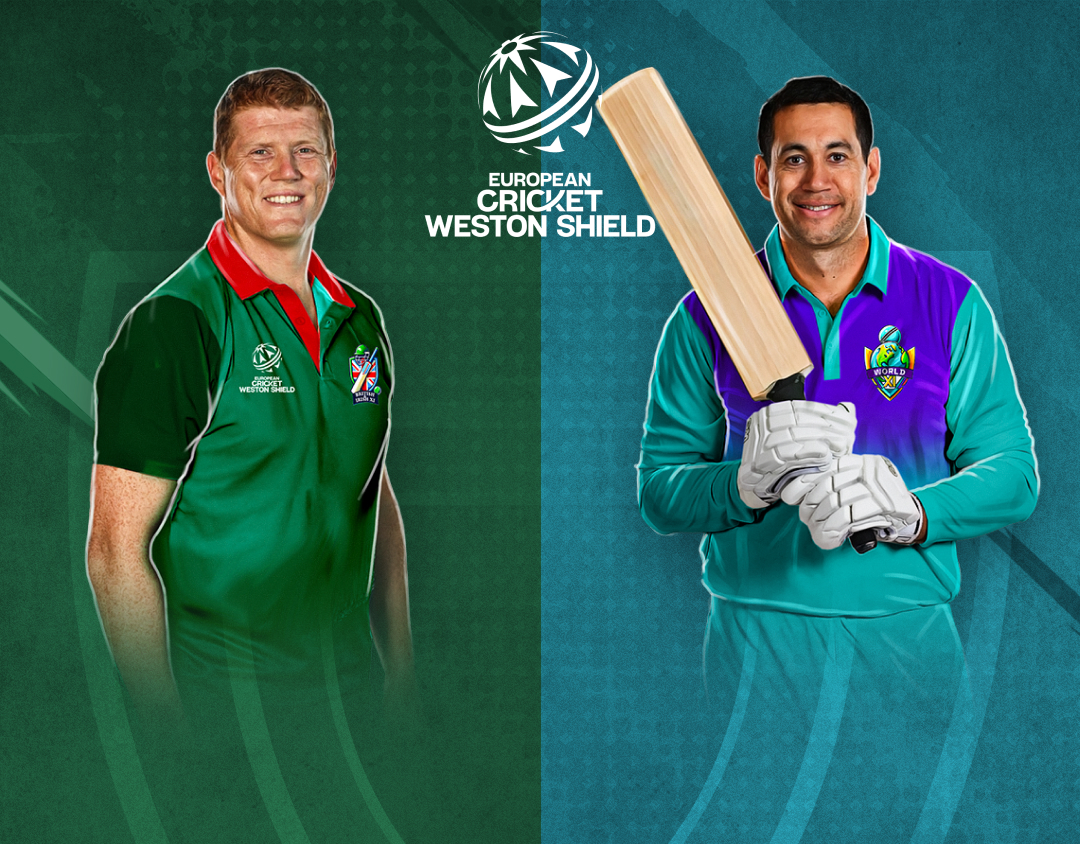 Match 24 of weston shield, feb 2025: british and irish xi vs world xi banner