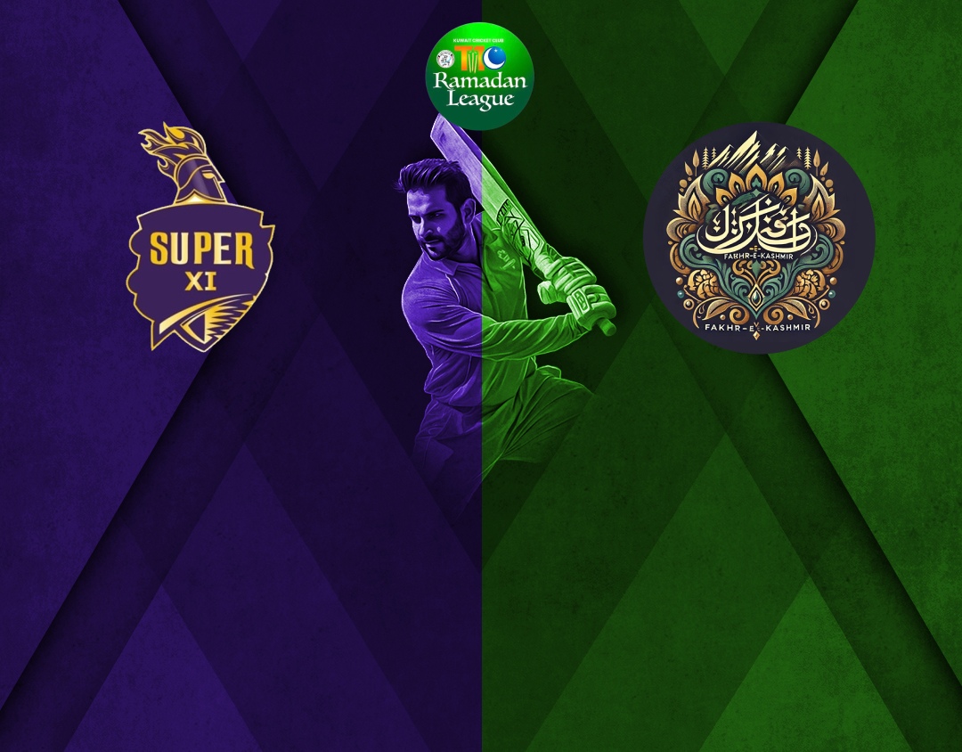 Match 36 of kcc t10 anjum raza shah ramadan trophy, 2025: super xi vs fakhr-e-kashmir banner