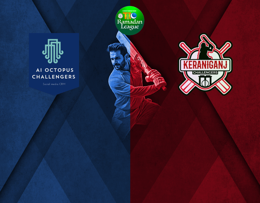 Match 42 of kcc t10 anjum raza shah ramadan trophy, 2025: ai octopus challengers vs keraniganj challengers banner