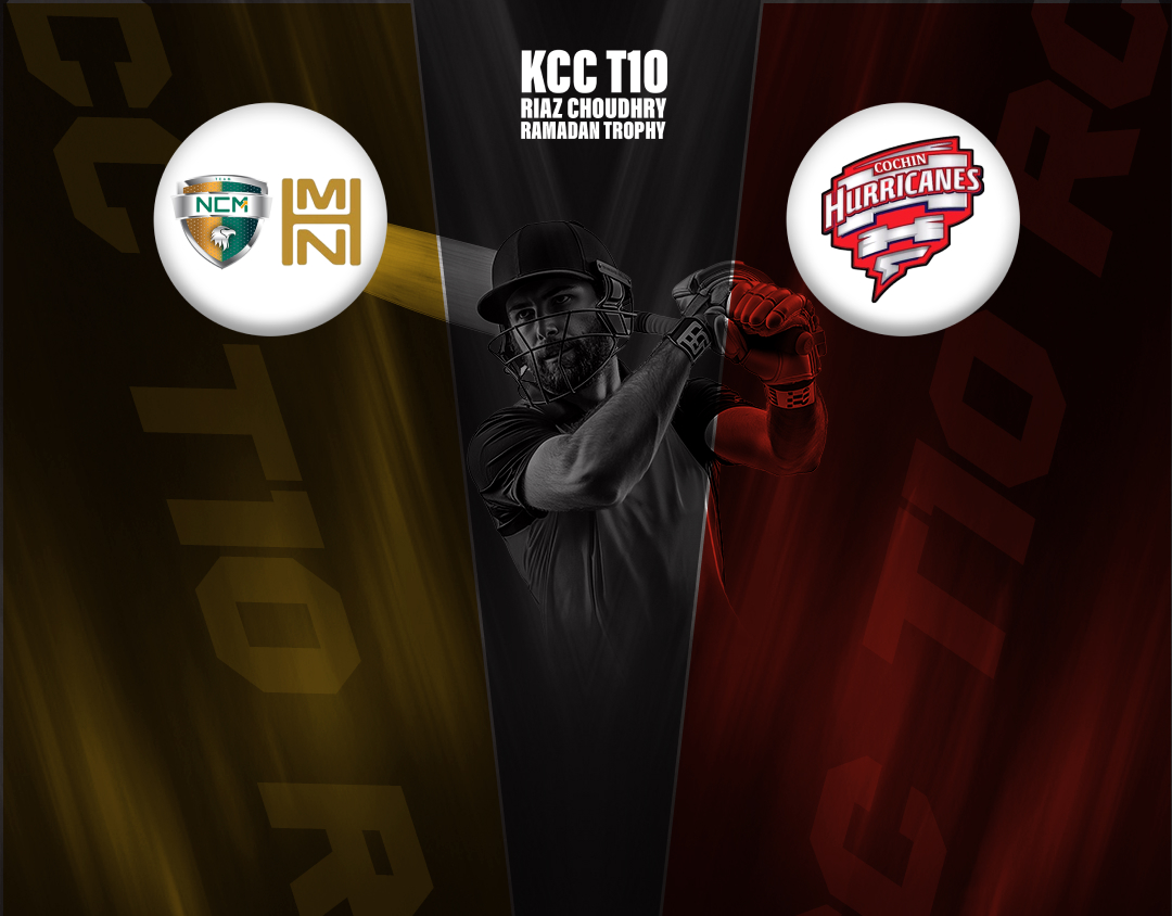 Match 8 of kcc t10 riaz choudhry ramadan trophy, 2025: al hajery team xi vs cochin hurricanes banner