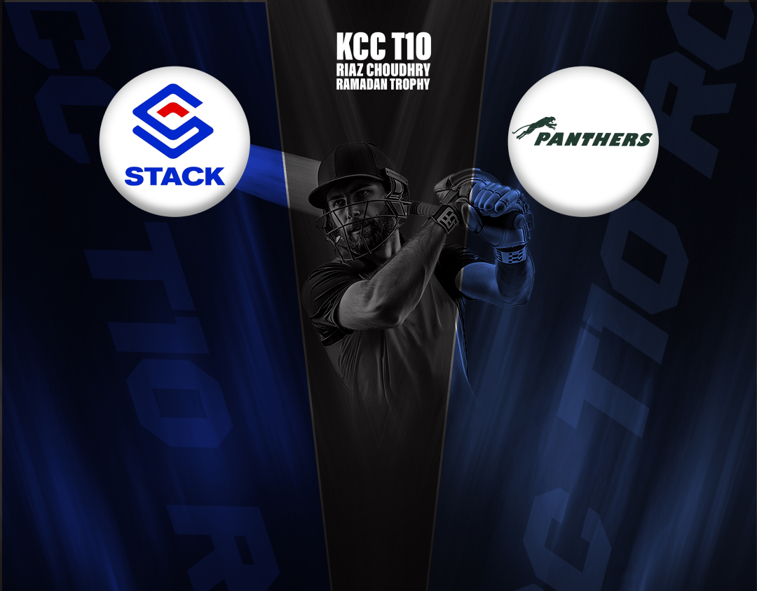 Match 9 of kcc t10 riaz choudhry ramadan trophy, 2025: stack cc vs ace krm panthers banner