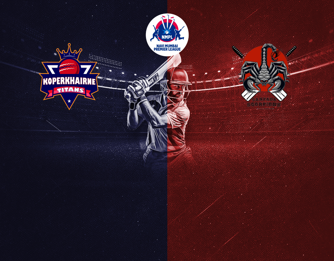 Match 5 of navi mumbai premier league t20, 2025: koparkhairne titans vs sanpada scorpions banner