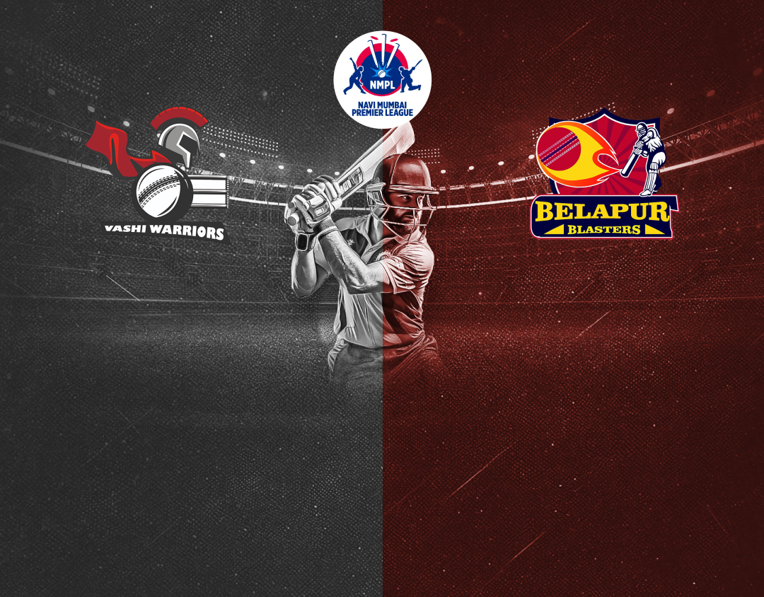 Match 12 of navi mumbai premier league t20, 2025: vashi warriors vs belapur blasters banner