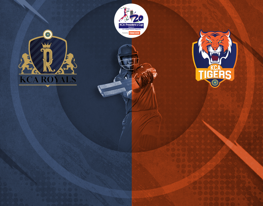 Match 3 of kca presidents cup t20, 2025: kca royals vs kca tigers banner