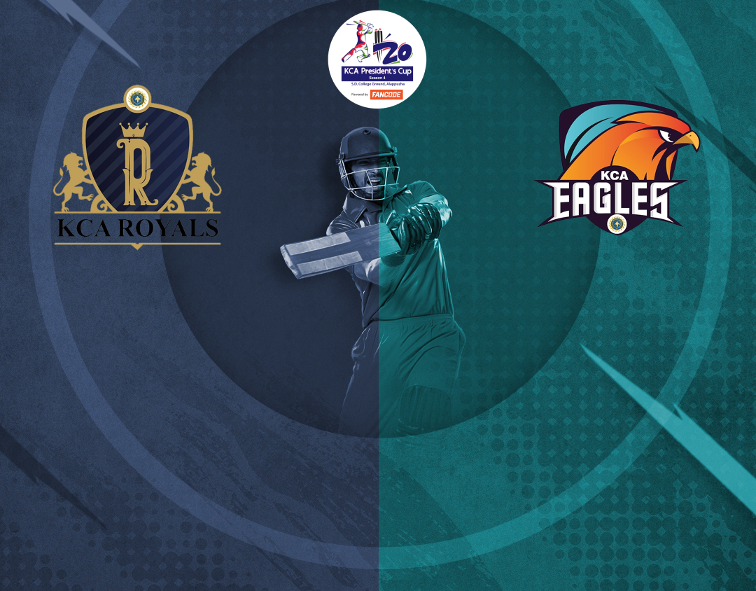 Match 5 of kca presidents cup t20, 2025: kca royals vs kca eagles banner