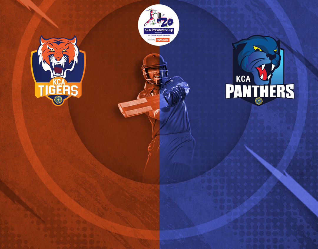 Match 16 of kca presidents cup t20, 2025: kca tigers vs kca panthers banner