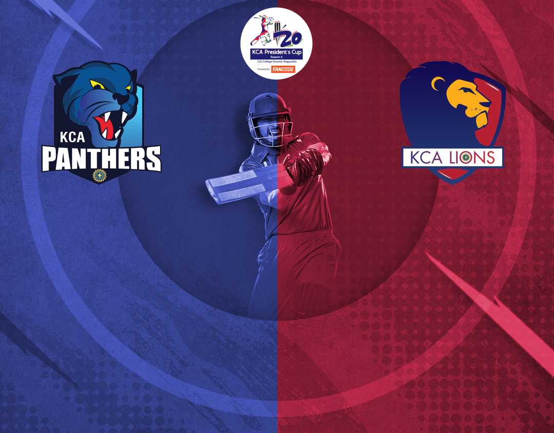 Match 17 of kca presidents cup t20, 2025: kca panthers vs kca lions banner