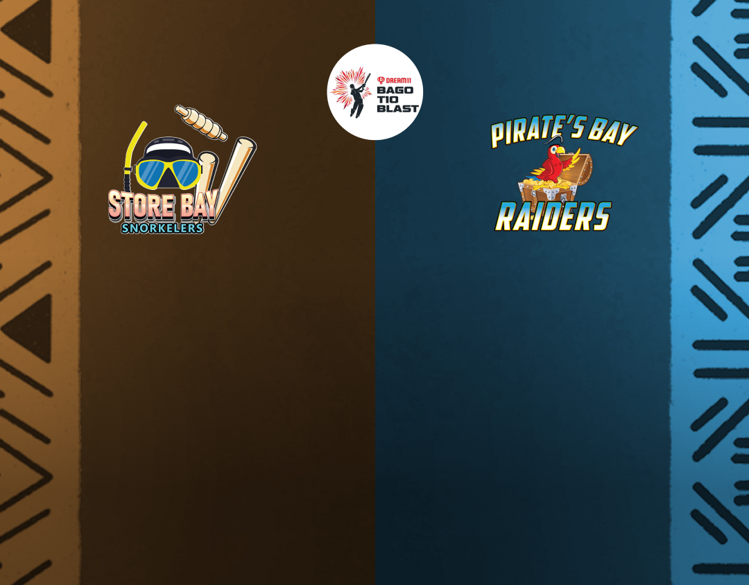 Match 7 of dream11 bago t10 blast, 3rd edition, 2025: store bay snorkelers vs pirates bay raiders banner