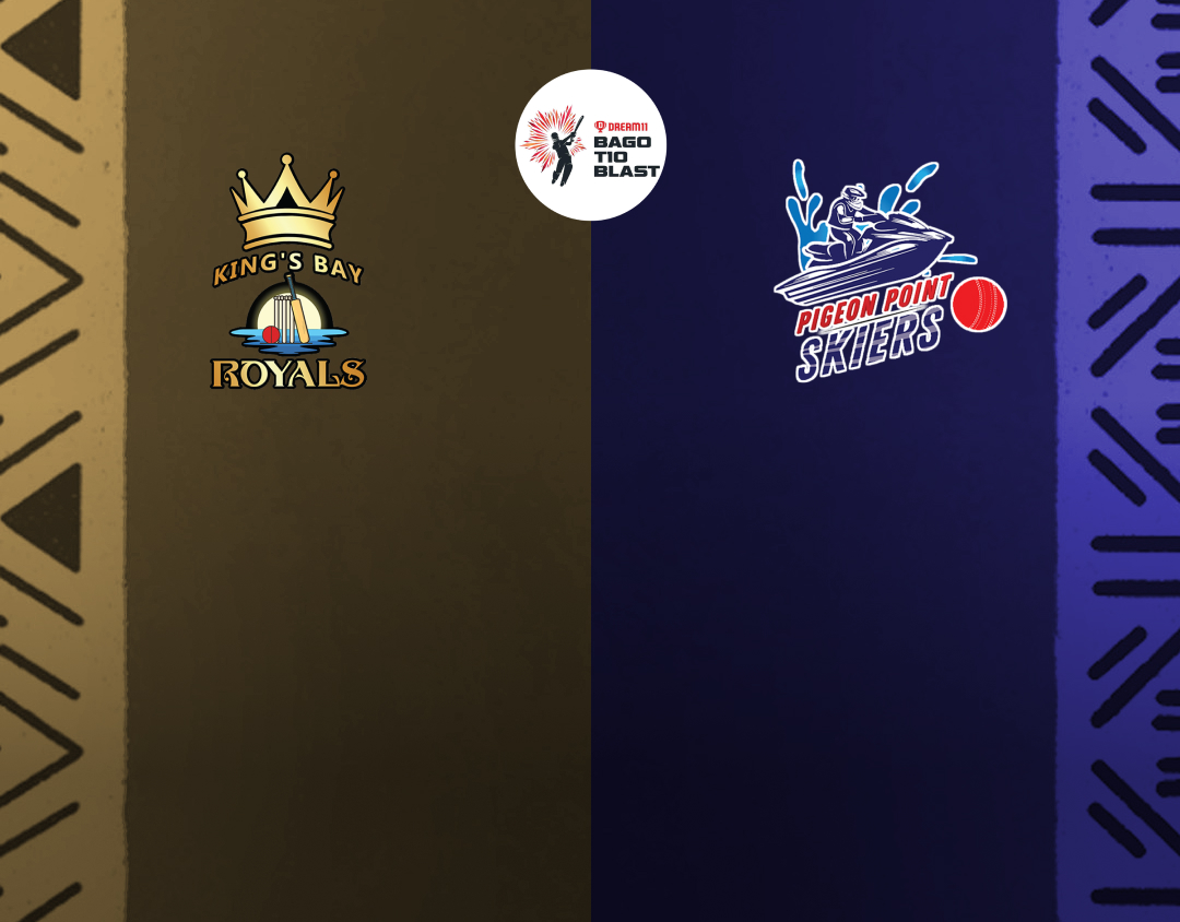 Match 9 of dream11 bago t10 blast, 3rd edition, 2025: kings bay royals vs pigeon point skiers banner