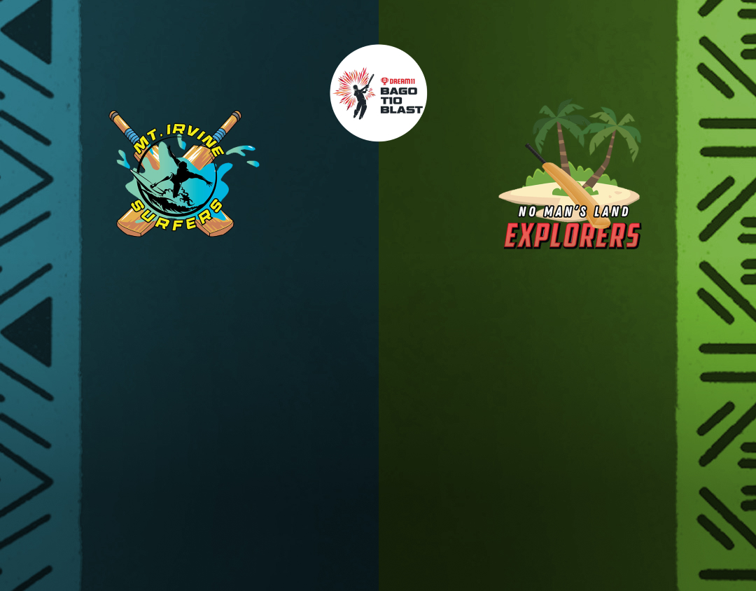 Match 21 of dream11 bago t10 blast, 3rd edition, 2025: mt irvine surfers vs no mans land explorers banner
