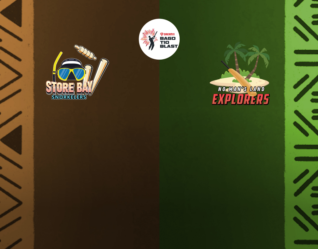Match 24 of dream11 bago t10 blast, 3rd edition, 2025: store bay snorkelers vs no mans land explorers banner