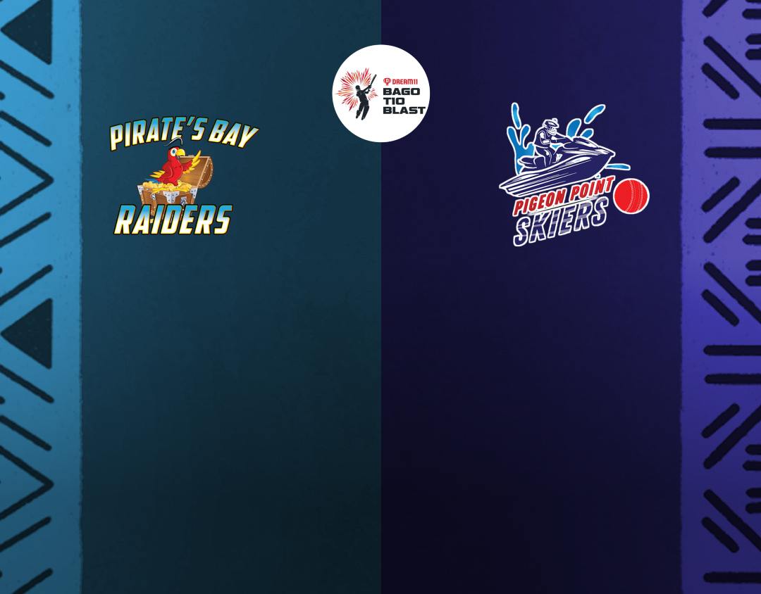 Match 26 of dream11 bago t10 blast, 3rd edition, 2025: pirates bay raiders vs pigeon point skiers banner