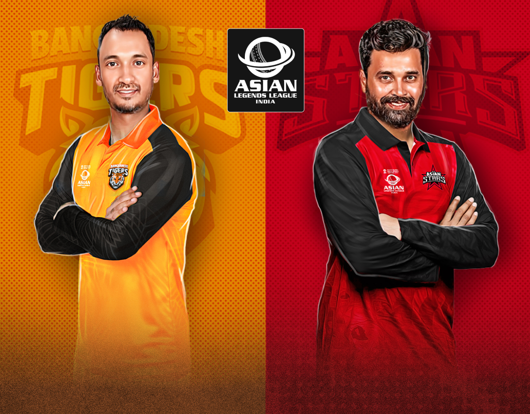 Match 6 of asian legends league, 2025: bangladesh tigers vs rest of asian stars banner