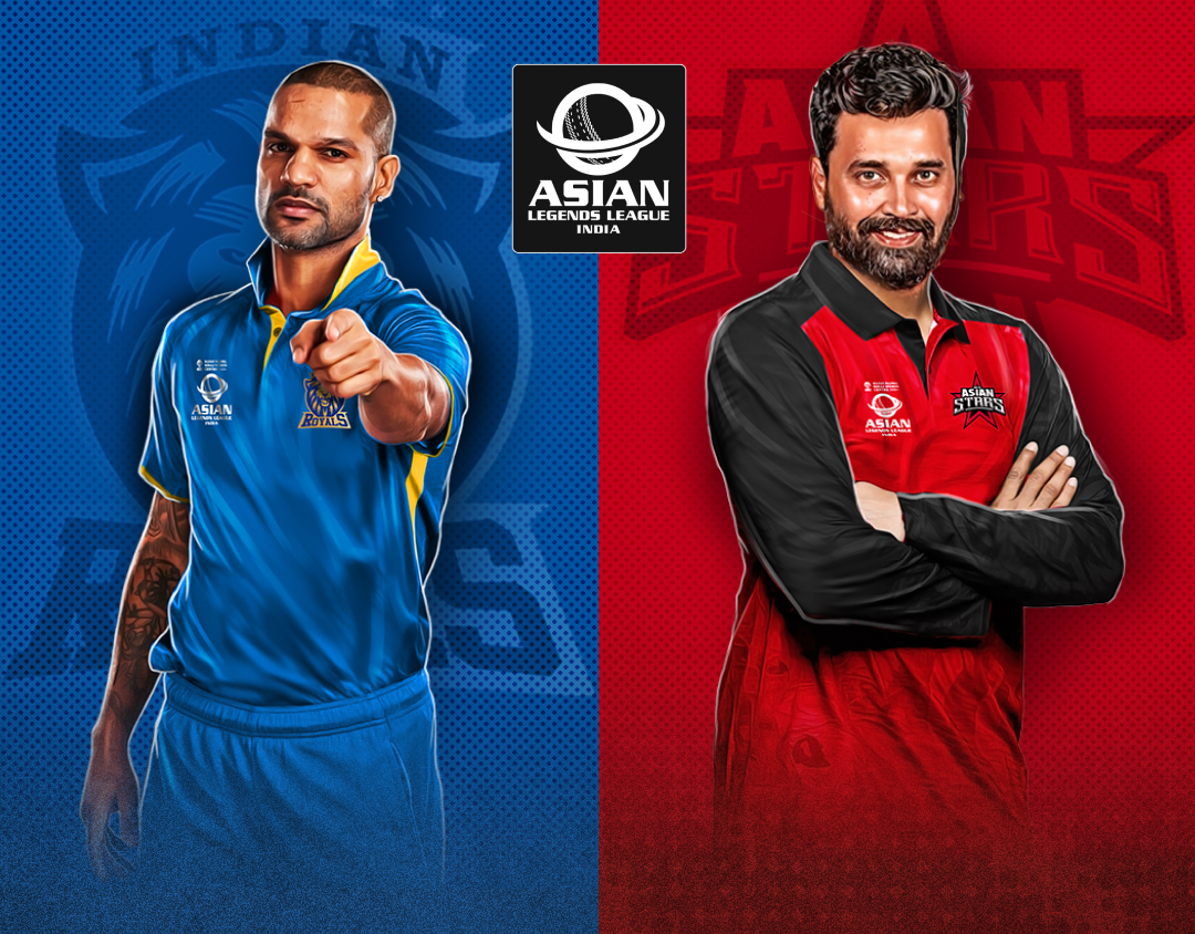 Qualifier 1 of asian legends league, 2025: indian royals vs rest of asian stars banner