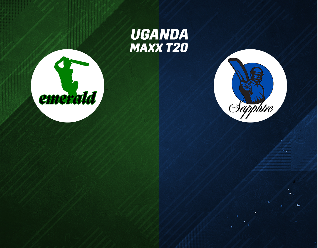 Match 12 of uganda maxx t20, 2025: emerald vs sapphire banner