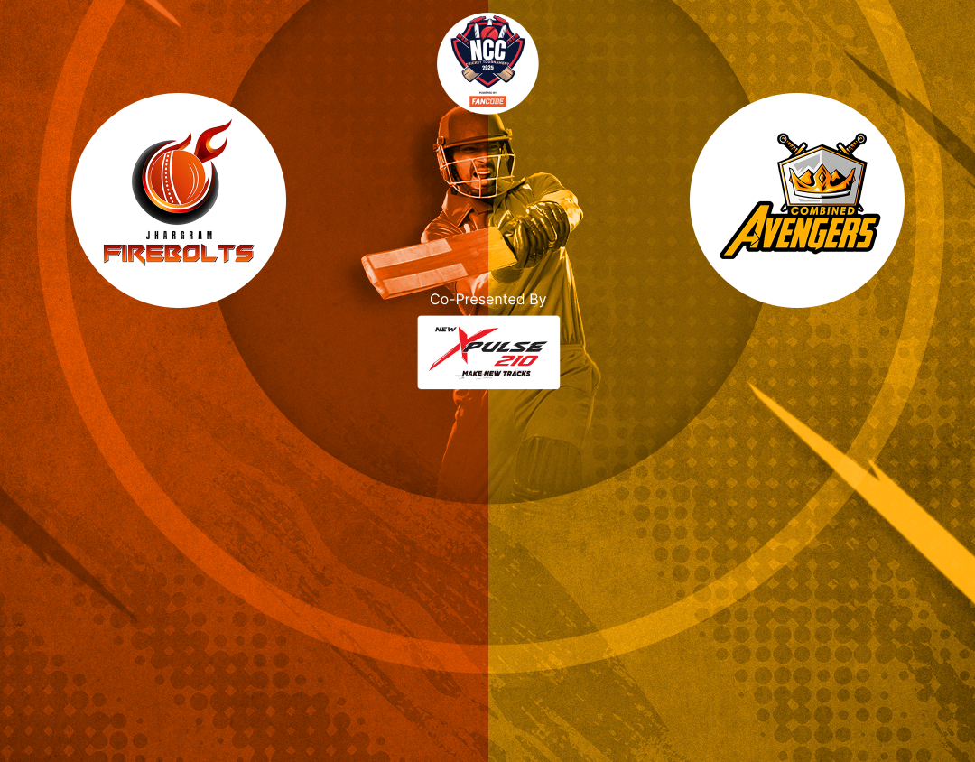 Match 4 of kolkata ncc t20: jhargram firebolts vs combined avengers banner