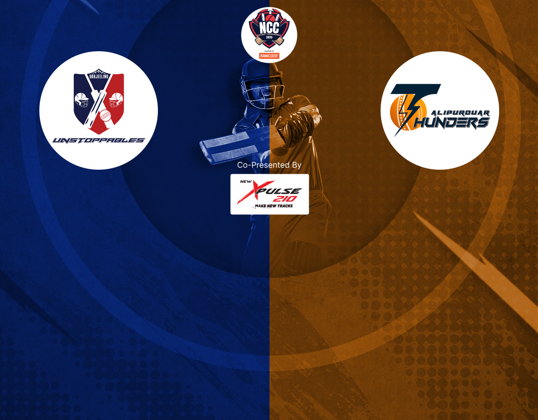 Match 8 of kolkata ncc t20: darjeeling unstoppables vs alipurduar thunders banner