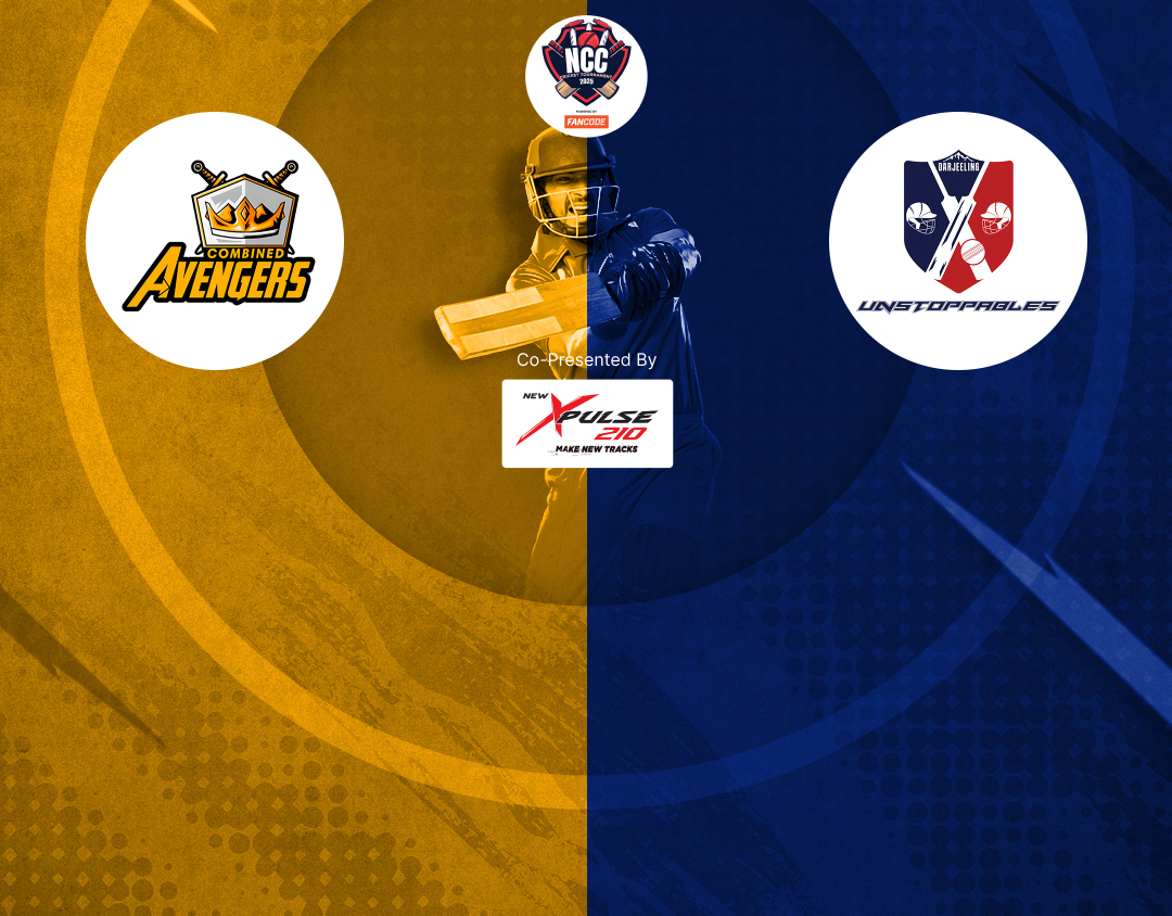 Match 22 of kolkata ncc t20: combined avengers vs darjeeling unstoppables banner