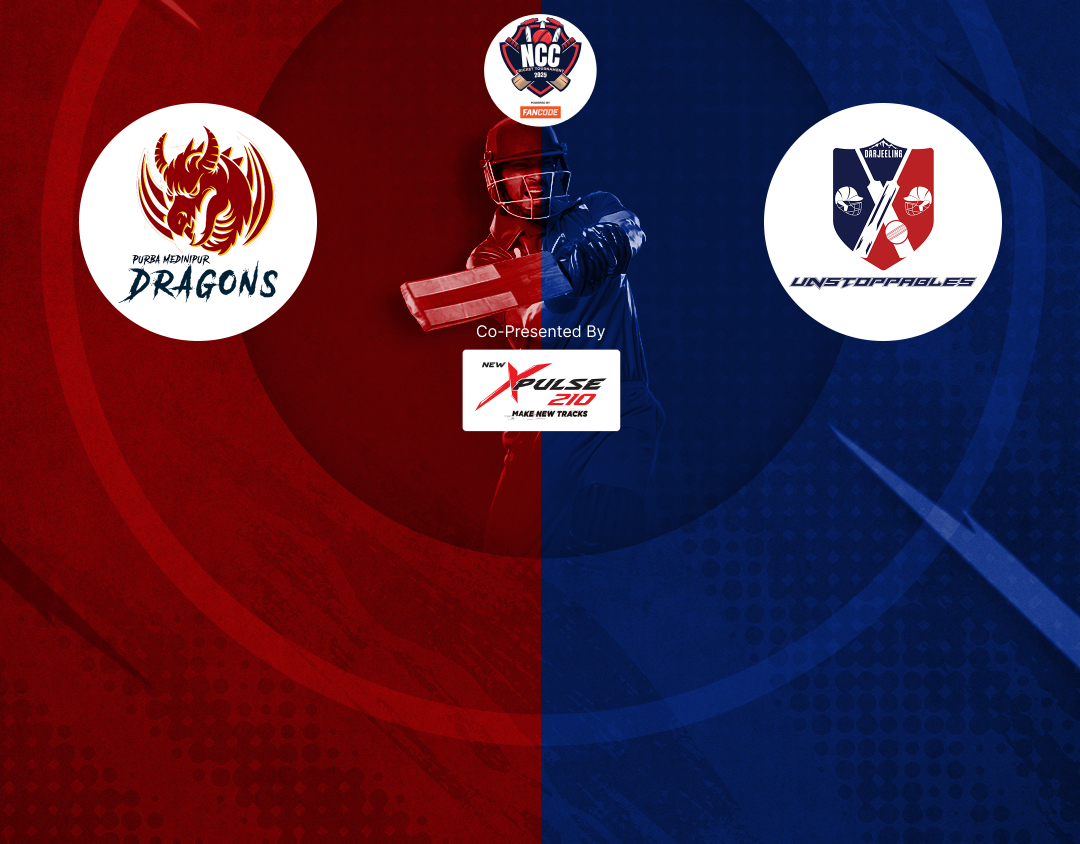 Match 26 of kolkata ncc t20: purba medinipur dragons vs darjeeling unstoppables banner