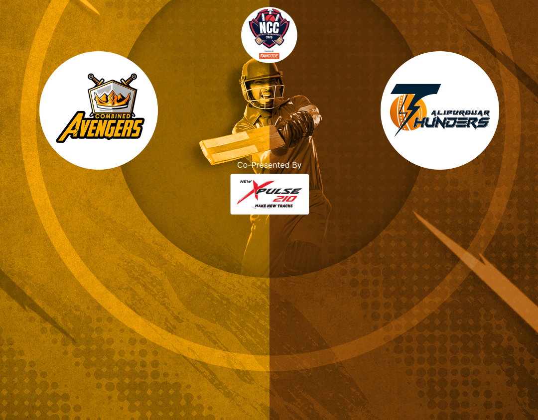 Match 27 of kolkata ncc t20: combined avengers vs alipurduar thunders banner