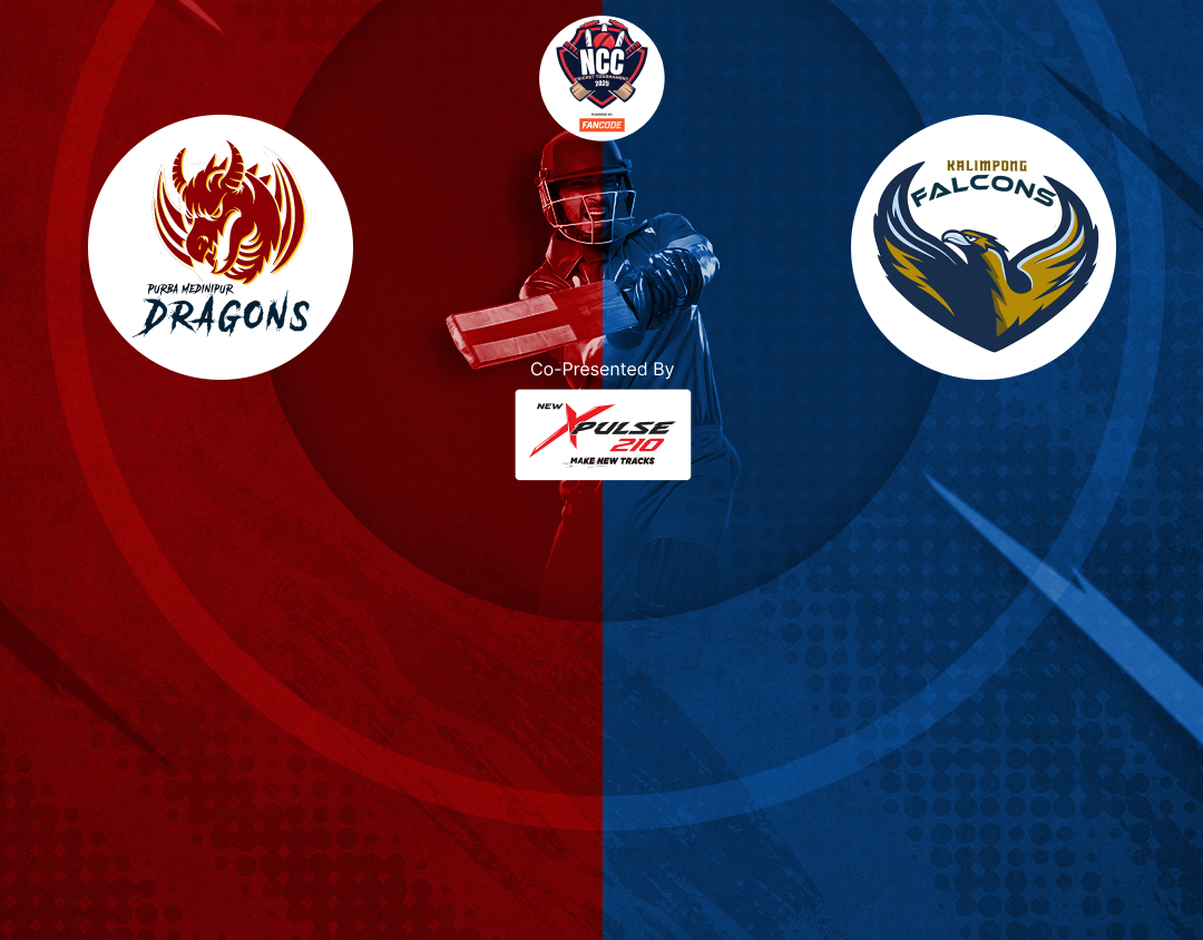 Match #29 of kolkata ncc t20: purba medinipur dragons vs kalimpong falcons banner