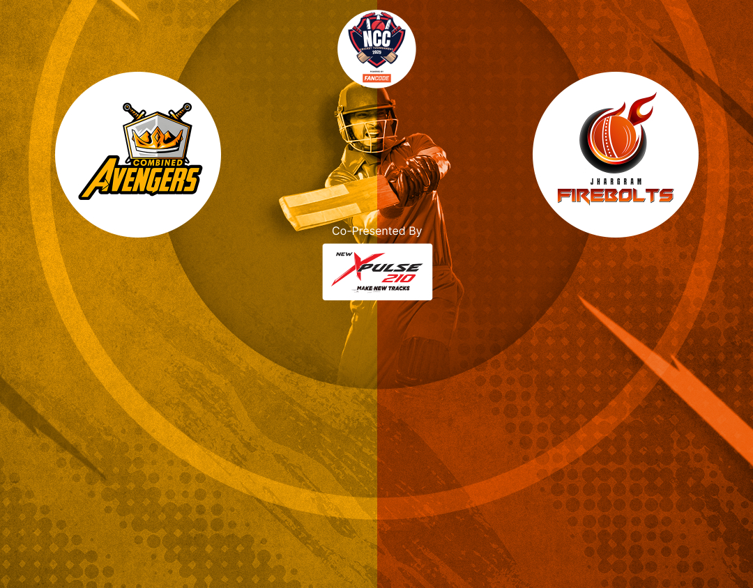 Match 30 of kolkata ncc t20: combined avengers vs jhargram firebolts banner