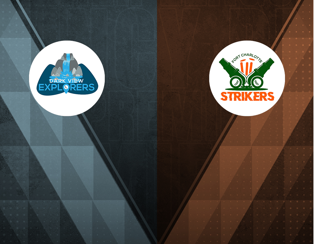 Match 3 of dream11 vincy premier league, 2025: dark view explorers vs fort charlotte strikers banner