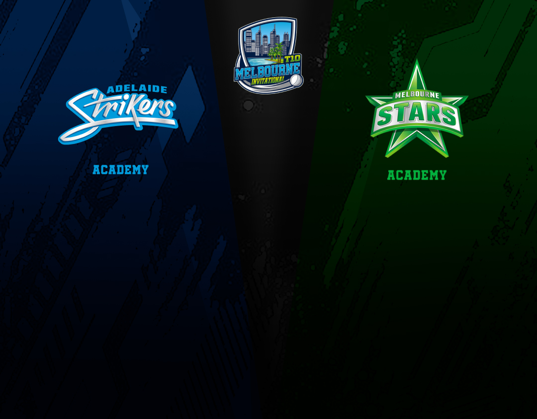 Match 20 of melbourne t10 invitational, 2025: adelaide strikers academy vs melbourne stars academy banner