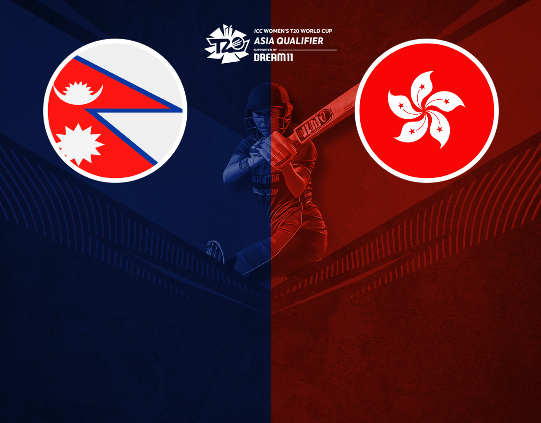 Match 2 of icc women's t20 world cup asia qualifier, 2025: nepal women vs hong kong, china women banner