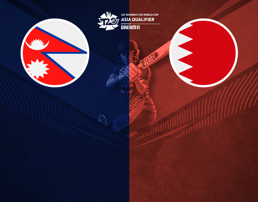 Match 14 of icc women's t20 world cup asia qualifier, 2025: nepal women vs bahrain women banner