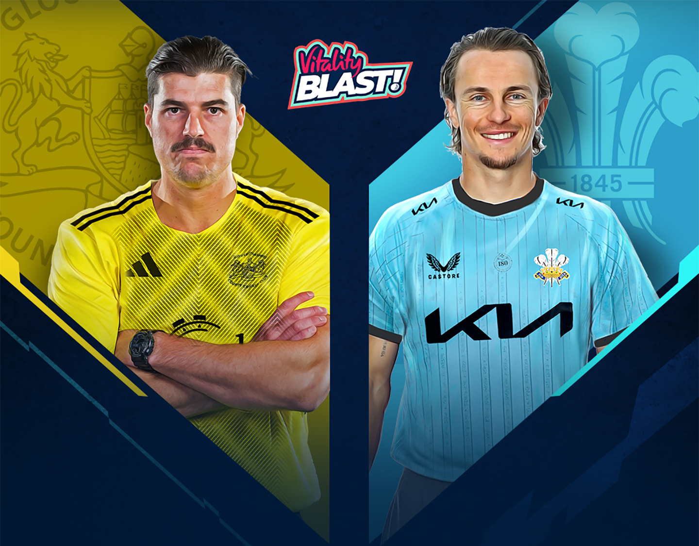 Match 92 of vitality blast t20, 2025: gloucestershire vs surrey banner