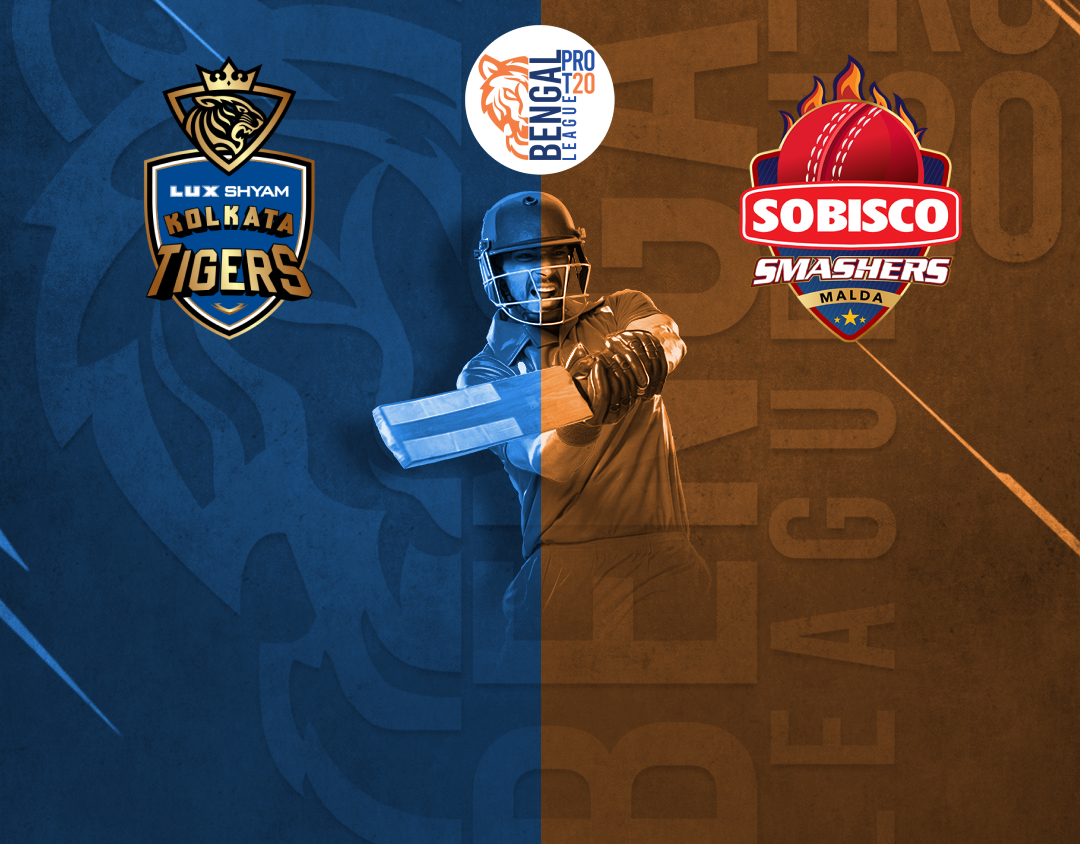 Match 21 of bengal pro t20 league, 2025: lux shyam kolkata tigers vs sobisco smashers malda banner