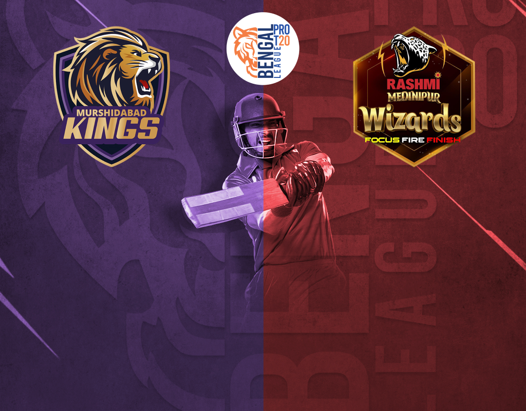 Match 22 of bengal pro t20 league, 2025: murshidabad kings vs rashmi medinipur wizards banner