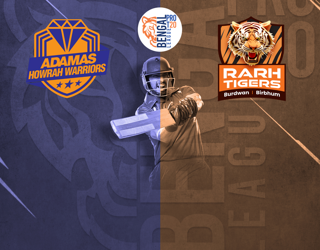 Match 23 of bengal pro t20 league, 2025: adamas howrah warriors vs shrachi rarh tigers banner