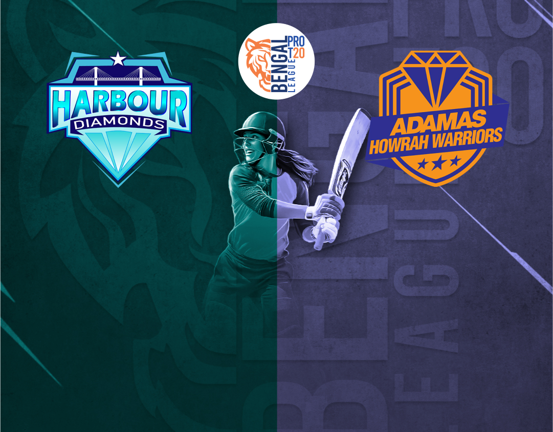 Match 12 of bengal women's pro t20 league, 2025: harbour diamonds womens vs adamas howrah warriors womens banner