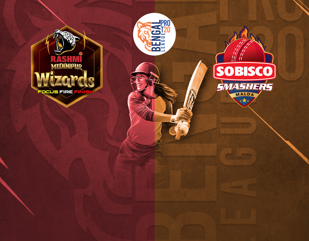 Match 16 of bengal women's pro t20 league, 2025: rashmi medinipur wizards womens vs sobisco smashers malda womens banner