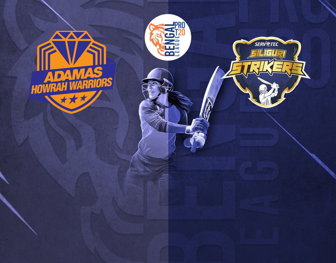 Match 21 of bengal women's pro t20 league, 2025: adamas howrah warriors womens vs servotech siliguri strikers womens banner