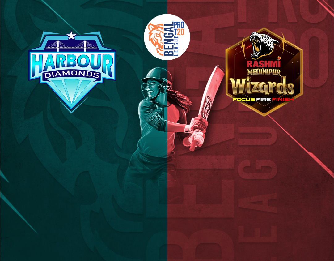 Match 27 of bengal women's pro t20 league, 2025: harbour diamonds womens vs rashmi medinipur wizards womens banner