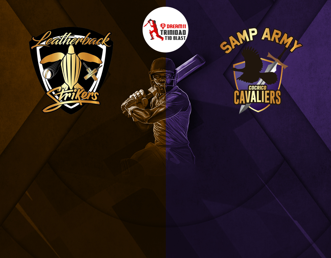 Match 11 of dream11 trinidad t10 blast, 7th edition, 2025: leatherback strikers vs samp army cocrico cavaliers banner