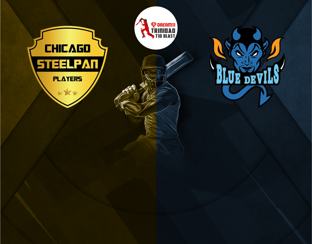 Match 19 of dream11 trinidad t10 blast, 7th edition, 2025: chicago steelpan players vs bess motors blue devils banner
