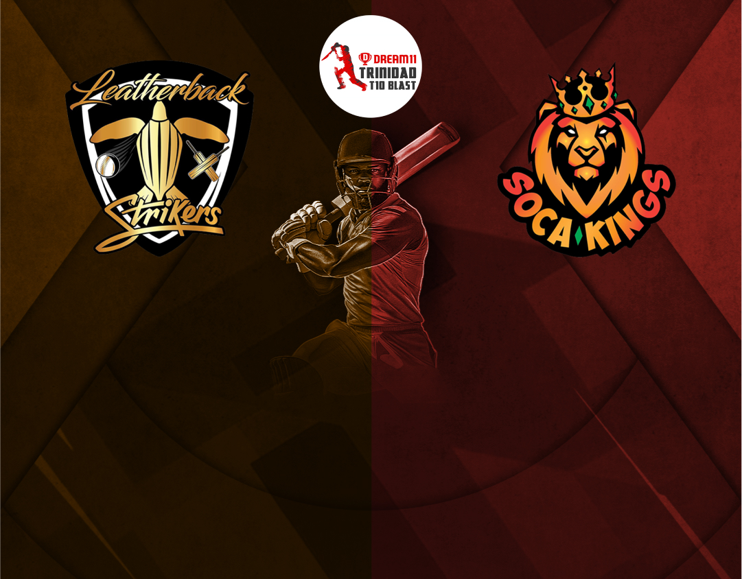 Match 22 of dream11 trinidad t10 blast, 7th edition, 2025: leatherback strikers vs soca kings banner