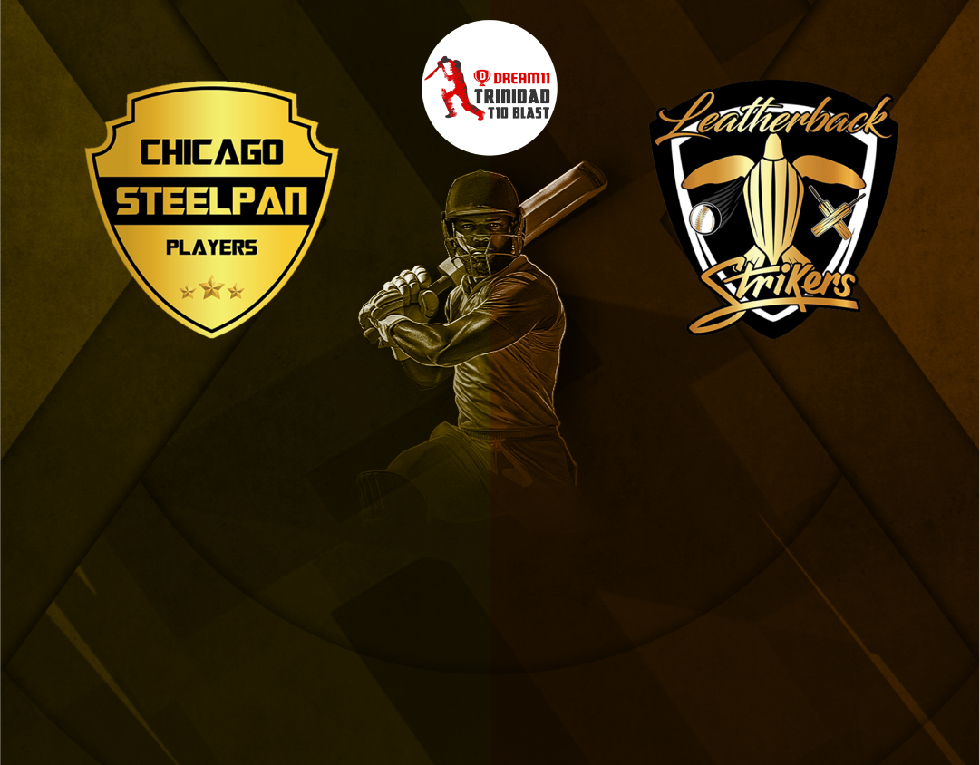 Match 27 of dream11 trinidad t10 blast, 7th edition, 2025: chicago steelpan players vs leatherback strikers banner
