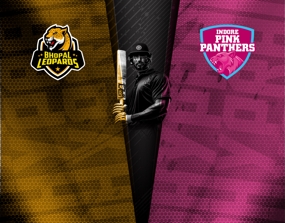 Match 20 of madhya pradesh league, 2025: bhopal leopards vs indore pink panthers banner