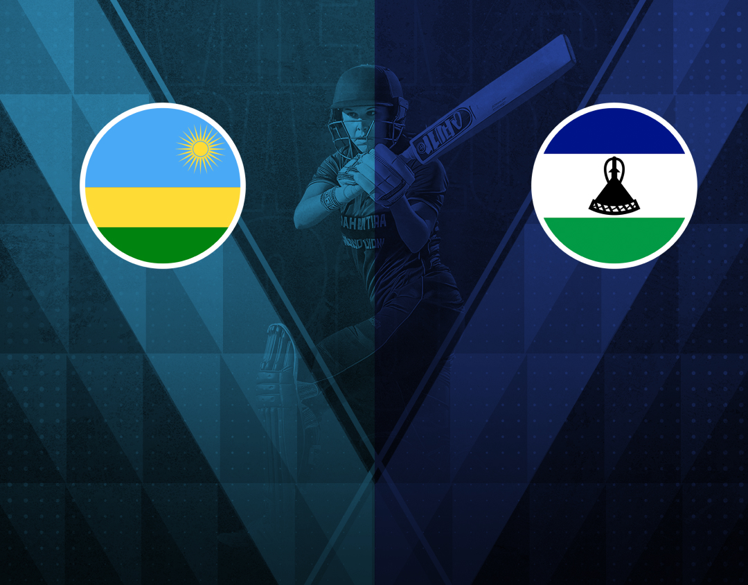 Match 2 of icc women's africa t20 wc qualifier 2 2025: rwanda women vs lesotho women banner