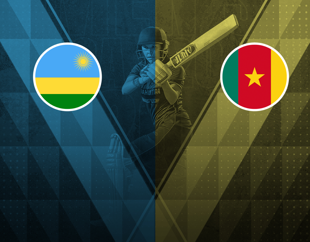 Match 11 of icc women's africa t20 wc qualifier 2 2025: rwanda women vs cameroon women banner